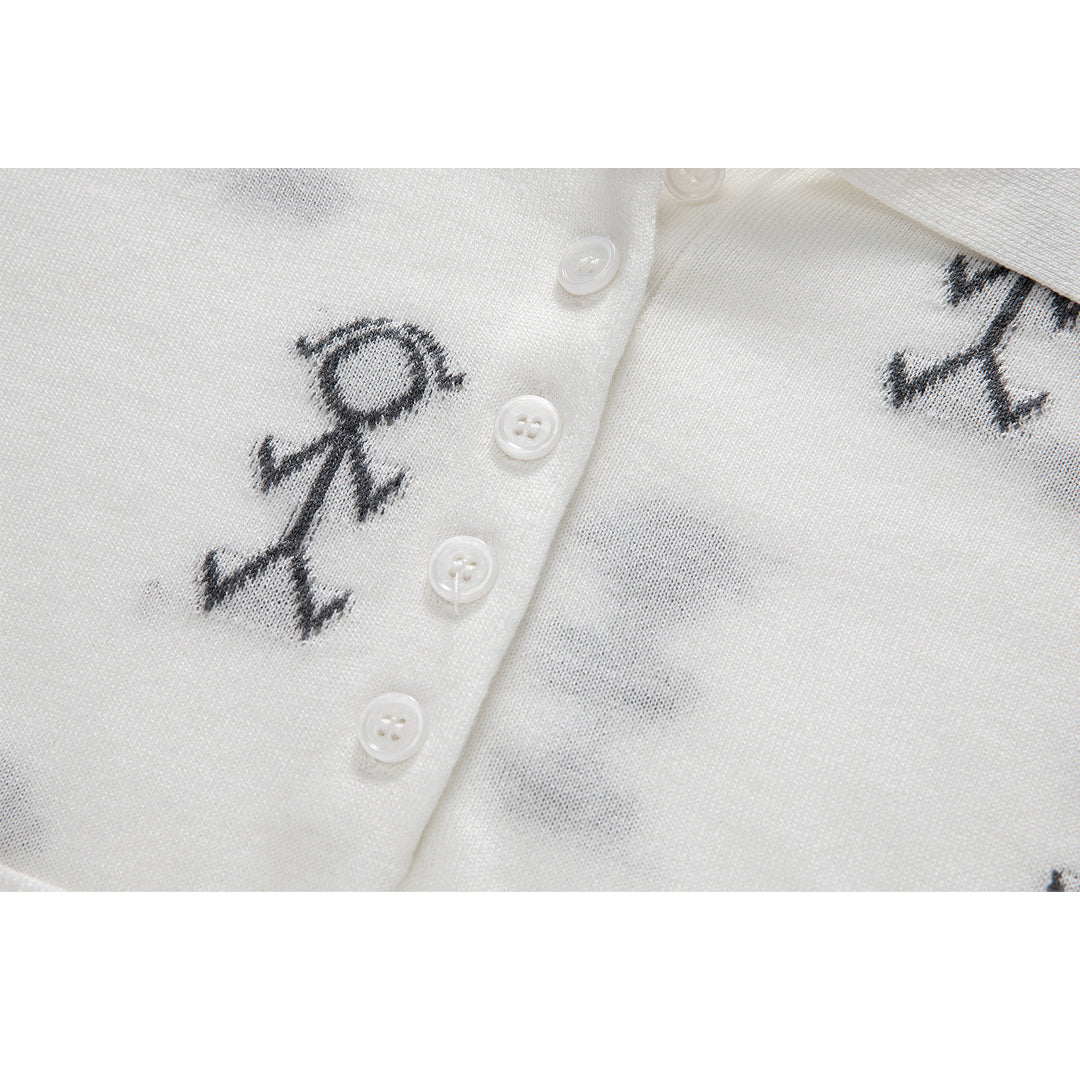 MR.TOM Women Stickman POLO shirt