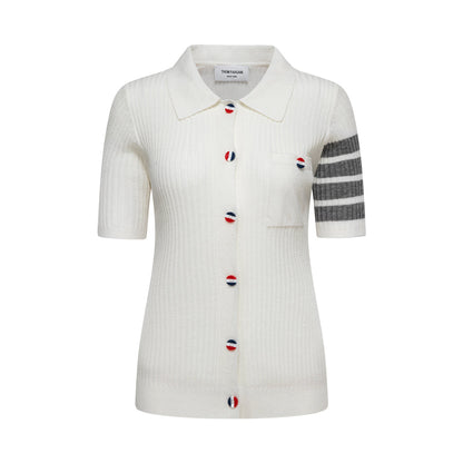 MR.TOM  Women Color buckle POLO shirt