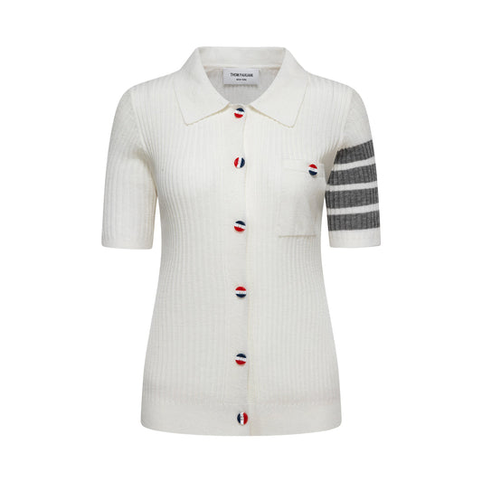 MR.TOM  Women Color buckle POLO shirt