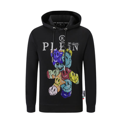 US- LOGO Casual Black Hoodie