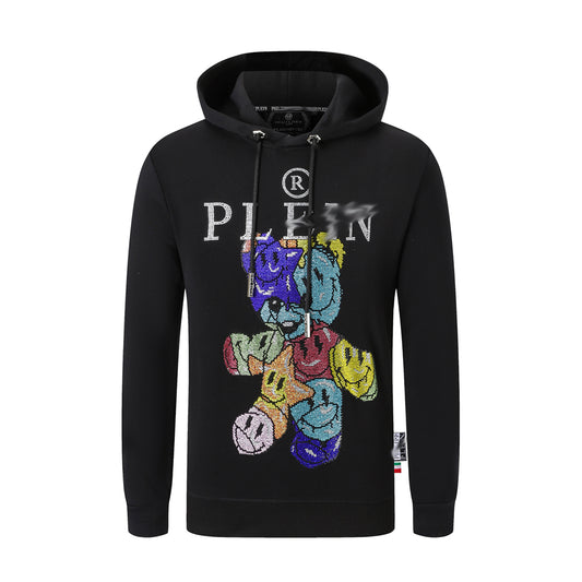 US- LOGO Casual Black Hoodie