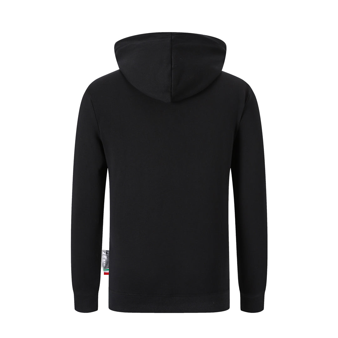US- LOGO Casual Black Hoodie