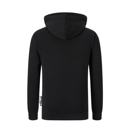 US- LOGO Casual Black Hoodie