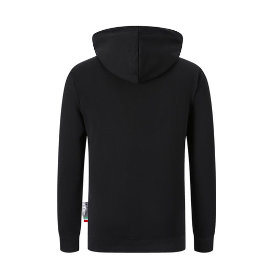 US- LOGO Casual Black Hoodie