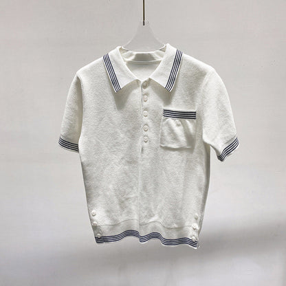 MR.TOM  Women stripe POLO shirt
