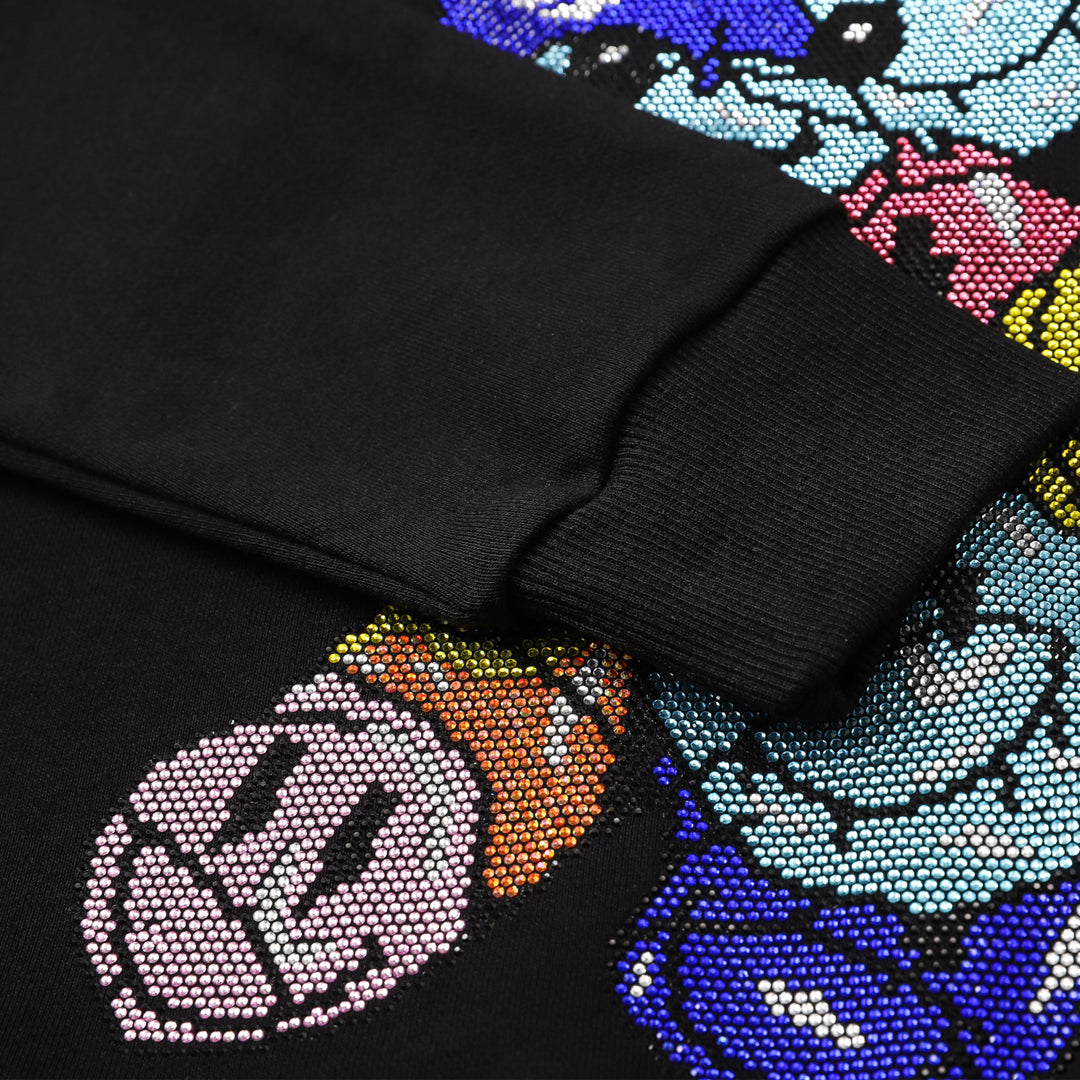 US- LOGO Casual Black Hoodie