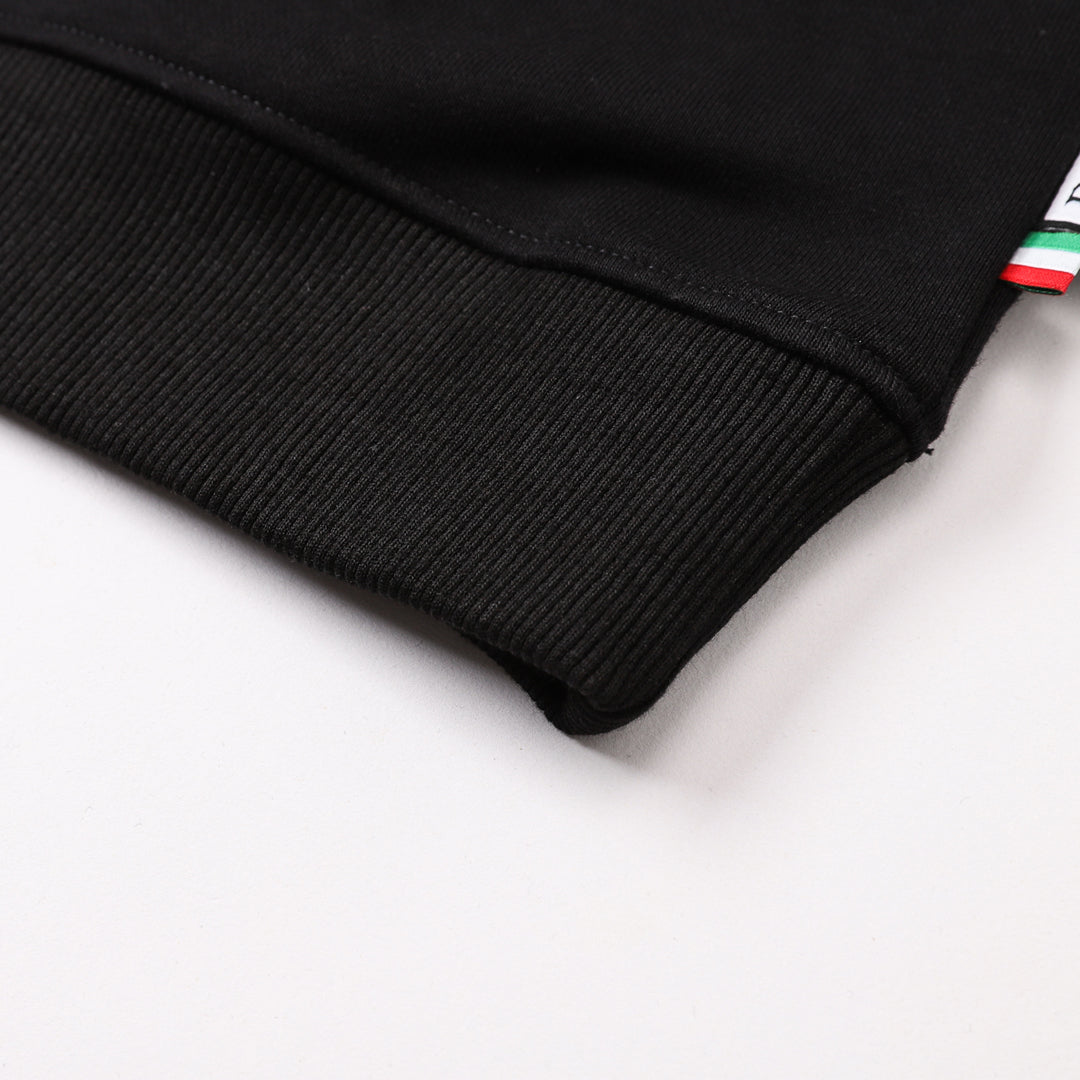 US- LOGO Casual Black Hoodie