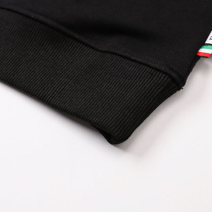 US- LOGO Casual Black Hoodie