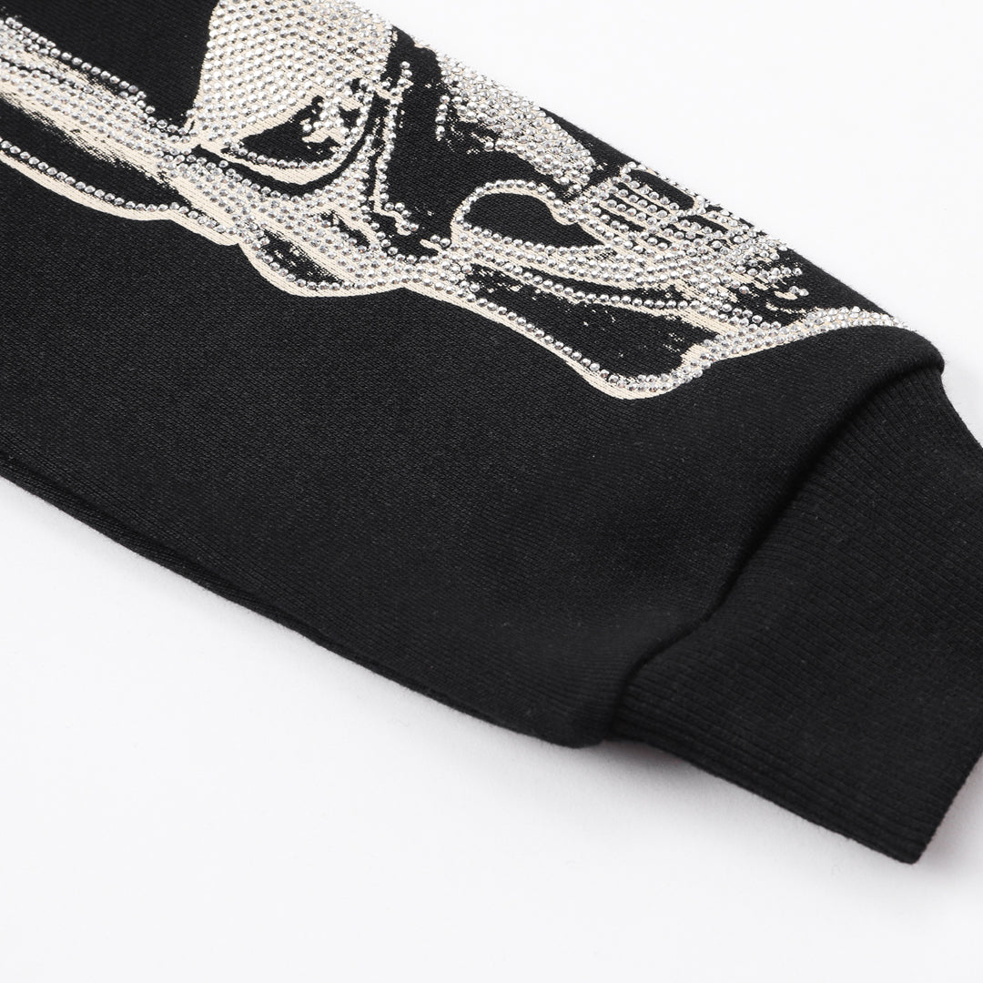 US-LOGO Casual Black Hoodie