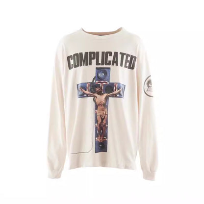 SOLO-Saint Michael Print Long-sleeved T-shirt